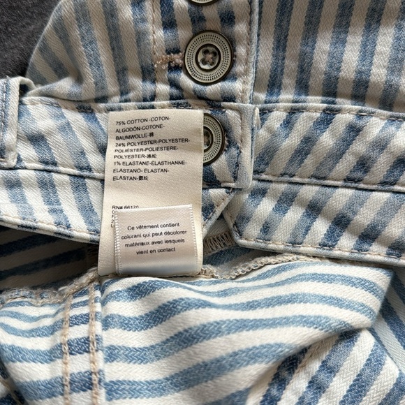 Pilcro Anthropologie shorts denim jean pockets striped high rise slim 26 - Picture 7 of 7